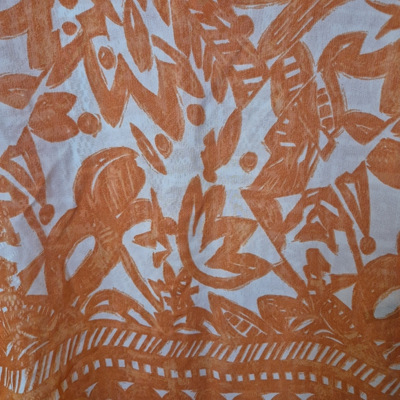 The Limited Orange Printed V-Neck Blouse - Picture 3 of 8